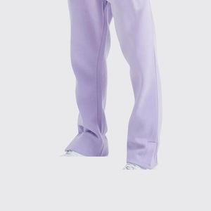 Traje apilado unisex para hombre, ropa de calle, pantalones acampanados, conjunto de chándales holgados de dos piezas con características sin costuras - Product Image 5