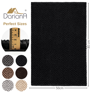 Tapis de bain moderne en microfibre gris ananas, écologique, doux, absorbant, antidérapant, lavable en machine, 50x50 cm - Product Image 4