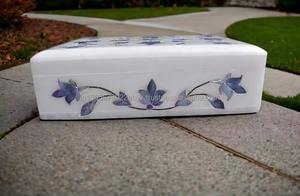 Joyero decorativo de alta demanda patrón cuadrado de trabajo de nácar azul empaquetado en cartón disponible de la India - Product Image 5