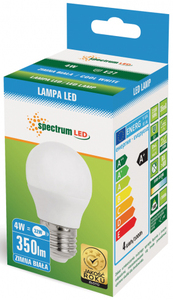Lampada sferica E27 4W 6500K 310Lm 160 LED, 45x79mm. (Spectrum WOJ13033) - Product Image 1