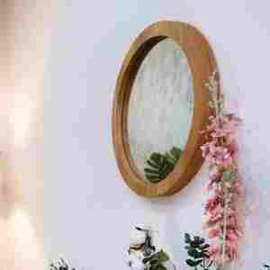 New Design Design & Crafted Custom <b>Mirror</b> Round Round <b>Wooden</b> Frame Indian Exporter With Export Quality - Product Image 1