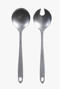 Nouveau design de service à salade indien fait à la main en acier inoxydable ensemble cuillère fourchette Spinner pour la maison hôtel restaurant événements vaisselle utilisation - Product Image 4