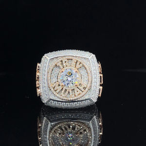 วงแหวนสไตล์ฮิปฮอป925สีเงินสเตอร์ลิงสำหรับทั้งชายและหญิงมีความชัดเจนในแล็บใหม่เป็นประกาย - Product Image 1