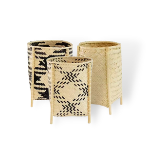 Grand pot de fleurs en bambou fait à la main panier de fleurs tissé polyvalent pour la décoration intérieure et extérieure de la maison et du jardin - Product Image 2