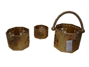 Lanternes de maison et de jardin composées d'acier inoxydable et de fer et de bois avec des supports et des supports de T-light dans les finitions multiples au besoin - Product Image 3