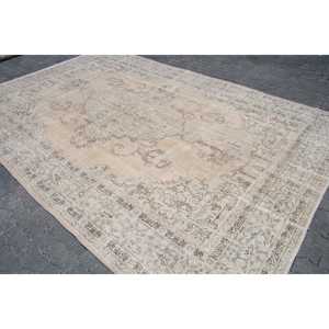 พรมวินเทจขนาดใหญ่ 8.4x12.5 ฟุต (255x381 ซม.) พรมตุรกีขอบสีเบจ - Product Image 2