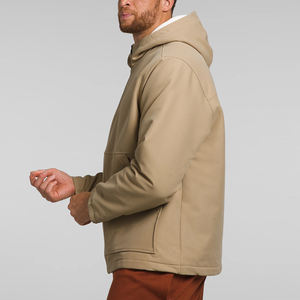 Sweat à capuche zippé pour hommes, vêtements d'hiver pour l'extérieur/Sweat à capuche zippé de longueur régulière en coton vierge personnalisé pour hommes - Product Image 4