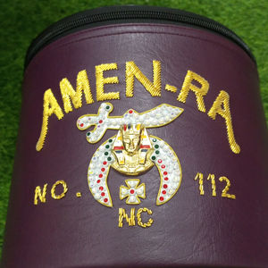 2025 personalizado masónico Fez Hat Case hilos dorados Fez Hat Case diseño personalizado bordado masónico Fez Case - Product Image 2