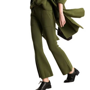 Pantalons en cachemire de laine de qualité supérieure pour femmes, écologiques, doux, respirants, décontractés, fermeture éclair, doublure en laine, broderie - Product Image 4