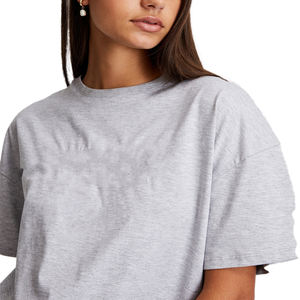 T-shirt en jersey surdimensionné de haute qualité pour femmes, impression personnalisée du logo, style décontracté et décontracté de grande taille, conception simple et vierge pour l'été - Product Image 2