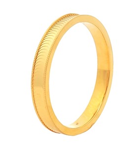 (Precio Solo Es Por El Trabajo) Anillo de Compromiso y Boda de Oro Amarillo de 18K, 22K, 24K Para Mujer, 3.15g, 0.3cm, Delgado, Forma de Corazón, Certificado Au916 - Product Image 1