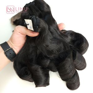 LINU vietnamita producto caliente vietnamita paquetes de cabello rizado crudo y pelucas mechones rectos de hueso cabello natural sin cabello sintético - Product Image 3