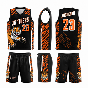 Maillot de basket personnalisé à séchage rapide en polyester, uniforme d'équipe OEM ODM, broderie personnalisée, logo, nom, numéro, manches courtes, col en V, unisexe - Product Image 2