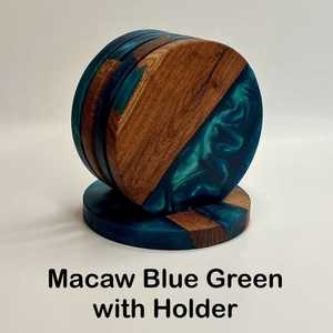 Premium Quality Customizable Square & Round <b>Epoxy</b> Wood Resin Coaster Set Classic Style Mats & Pads - Product Image 4