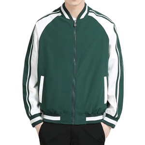 Wholesale Top Trending <b>Men</b> Canvas <b>Varsity</b> <b>Jacket</b> Single Button Contrast Sleeve Baseball Style Vintage Casual Thick Breathable - Product Image 5