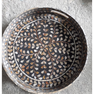 Bandeja de servicio de madera 100% hecha a mano con incrustaciones de fregona Nueva llegada Bandeja de tamaño personalizado decorativa de alta calidad de Vietnam - Product Image 2