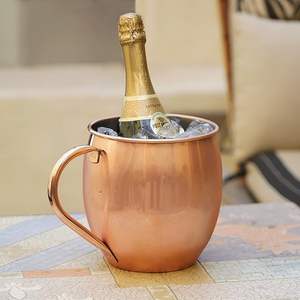 Taza Redonda de Cobre Puro Ecológica de Gran Capacidad con Tratamiento Antideslustre para una Bebida Cómoda a un Precio de la India - Product Image 3