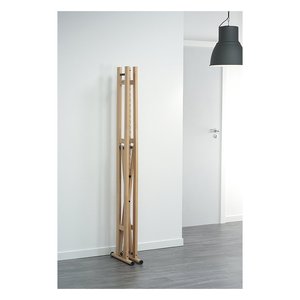 Porte-manteau Snake 90 96x43x177cm en bois de hêtre massif naturel avec roulettes pour usage intérieur - Product Image 5