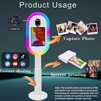 Photomaton portable pour iPad avec éclairage RVB pour la location d'équipements publicitaires, mariages et événements