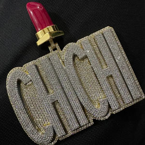 Testeur de diamants Pass VVS Lab Grown Diamond Hiphop Jewelry 14kt White Gold With Round Cut Letter Custom Iced Out Pendant Jewellery - Product Image 2