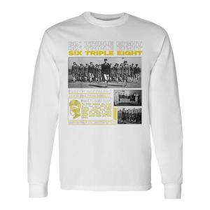 WWII 6888th Battalion Women's Corps เสื้อยืดแขนยาวสีดำเสื้อยืดส่งเสริมการขาย - Product Image 1