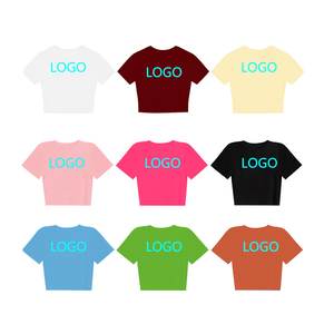 OEM Logo personnalisé femmes haut court dames coupe ajustée t-shirts courts design personnalisé culture gros t-shirts femmes haut court - Product Image 1