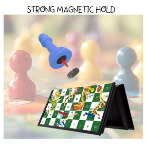 Juego de Mesa Portátil de Plástico Magnético, Serpientes y Escaleras, Plegable, Estilo Ludo, Juego de Estrategia, Ideal para Viajes, para Niños y Familias - Product Image 4