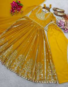 Nouvelle Collection Robe en Georgette Pure et Lourde, Ensemble Pent et Dupatta Entièrement Cousu, Style Moderne Réversible, Salwar Kameez Toutes Saisons - Product Image 1