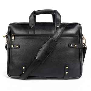 Stylish Black Leather <b>Laptop</b> <b>Tote</b> <b>Bag</b> Durable Materials <b>for</b> Luggage Making - Product Image 1