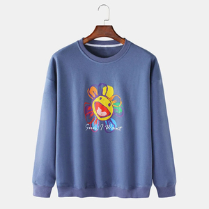 เสื้อสเวตเตอร์แบบสวมหัวสำหรับผู้ชายเสื้อสเวตเชิ้ตมีฮู้ดเสื้อจั๊มเปอร์ผ้าฝ้าย100% คอกลมสำหรับผู้ชายใส่สบายฤดูหนาว - Product Image 2