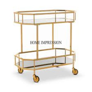 Chariot de service luxueux en métal fabriqué à la main avec des détails complexes conçus pour des expériences de service haut de gamme au meilleur prix - Product Image 6