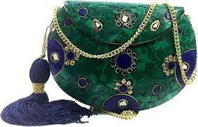 Mosaic <b>Clutch</b> <b>Bag</b> with a Glossy Finish <b>for</b> Formal Events Mosaic <b>Clutch</b> <b>Bag</b> <b>for</b> Festival Fashionable Bridal Handbag Factory Price - Product Image 6