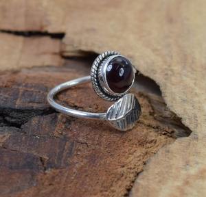 Tendencia 925 plata esterlina granate piedra preciosa anillo joyería hecha a mano plata estilo bohemio anillo joyería para mujeres regalo para niñas - Product Image 4