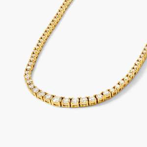 20-Inch Lab Grown Diamond 10K Yellow Gold IGI Certified Statement <b>Tennis</b> Chain <b>Necklace</b> Engagement Wedding Gift Jewelry for - Product Image 3