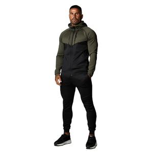 Vêtement pour homme en gros, sur mesure, kaki, coupe ajustée, fermeture éclair intégrale, haute qualité, panneau contrasté, respirant, fabriqué au Pakistan - Product Image 1