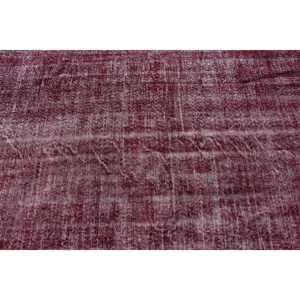 3.9x8.2 ft Turkish Traditional <b>Wool</b> Rug <b>Red</b> White Striped Patchwork Area Rug with Latex Backing - Product Image 4