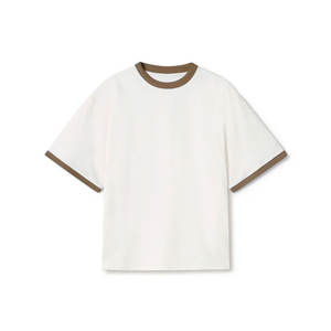 Camiseta de manga corta de 300gsm para hombre, Camiseta básica sólida de gran tamaño, camiseta cálida de calidad para mujer, camiseta lisa con cuello redondo y timbre - Product Image 1