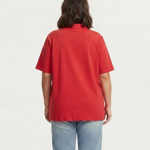Camiseta Polo de Golf al por Mayor, Personalizable, de Algodón Piqué, Clásica, Roja, para Mujer, Fabricante OEM - Product Image 2
