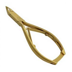 Cortacutículas Profesional de Acero Inoxidable con Recubrimiento de Plasma Dorado, Herramienta de Manicura Duradera para Eliminar Piel Muerta, Cortador de Uñas Recto y Afilado - Product Image 1