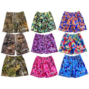 กางเกงขาสั้นตาข่ายสองชั้นสำหรับผู้ชาย5นิ้วพิมพ์ลายซับลิเมชันโพลีเอสเตอร์โลโก้ตามสั่ง - Product Image 1