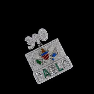 Joyería Hip Hop Personalizada, Colgante Grande y Pesado de Plata S925 con Incrustaciones de Moissanita VVS, Colgante con Letra, Número, Foto o Dibujo Animado en 3D Personalizado - Product Image 1