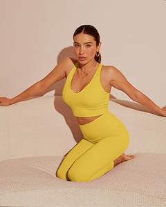 OEM Service เสื้อผ้าลำลองเอวสูงสำหรับผู้หญิงเลกกิ้งระบายอากาศได้พร้อมโลโก้ปรับแต่งเองได้ที่เอว - Product Image 1