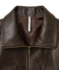 Veste en cuir bomber de haute qualité, colorée, pour moto, protection contre le vent et les chutes, veste en cuir pour homme pour l'extérieur - Product Image 3