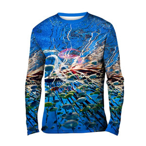 เสื้อยืดผู้ชายแขนยาวผ้าคอตตอน/ใยไผ่ผ้าถักสำหรับตกปลาระบายอากาศได้ดีดีไซน์แห้งเร็ว - Product Image 1