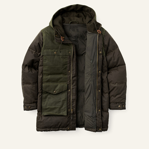 Vente en gros de parka de pêche et de chasse en toile garnie de longue fourrure veste imperméable d'hiver de haute qualité pour hommes - Product Image 5