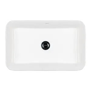 Elegant Design Retangular 500mm Above Counter Ceramic Wash Basin - White Colour LC-12604