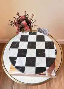 Plateau de service en marbre naturel artisanal de luxe TCE, vaisselle de qualité supérieure, design Art Déco, Diwali, Ramadan, mariage - Product Image 3