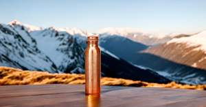 Floral Etching Design Copper Water <b>Bottle</b> with Jute <b>Bag</b> Durable Standard Size Available for Selling <b>Gifting</b> in Any Function - Product Image 6