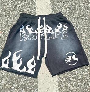 Short de lavage vintage pour hommes OEM short de lavage à l'acide brodé avec teinture au soleil vente en gros de shorts d'été lavés aux produits chimiques pour hommes - Product Image 6