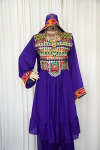 ชุดเดรสแบบดั้งเดิมของอัฟกานิสถานเดรสผ้า Pashtun สำหรับงานแต่งงานแจ๊กเก็ตสไตล์อัฟกานิสถานเสื้อผ้าเด็กวัฒนธรรมปักสีทึบ - Product Image 4